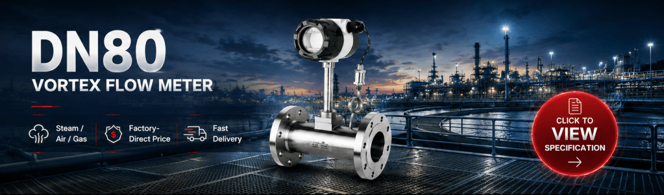 Vortex flow meter DN80